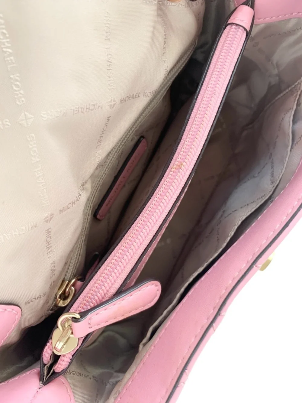 Michael Kors Peyton Pink Quilted Patent Leather Crossbody